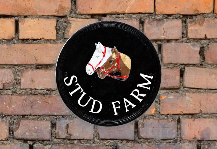 Horse Group Round House Sign 9" Diameter