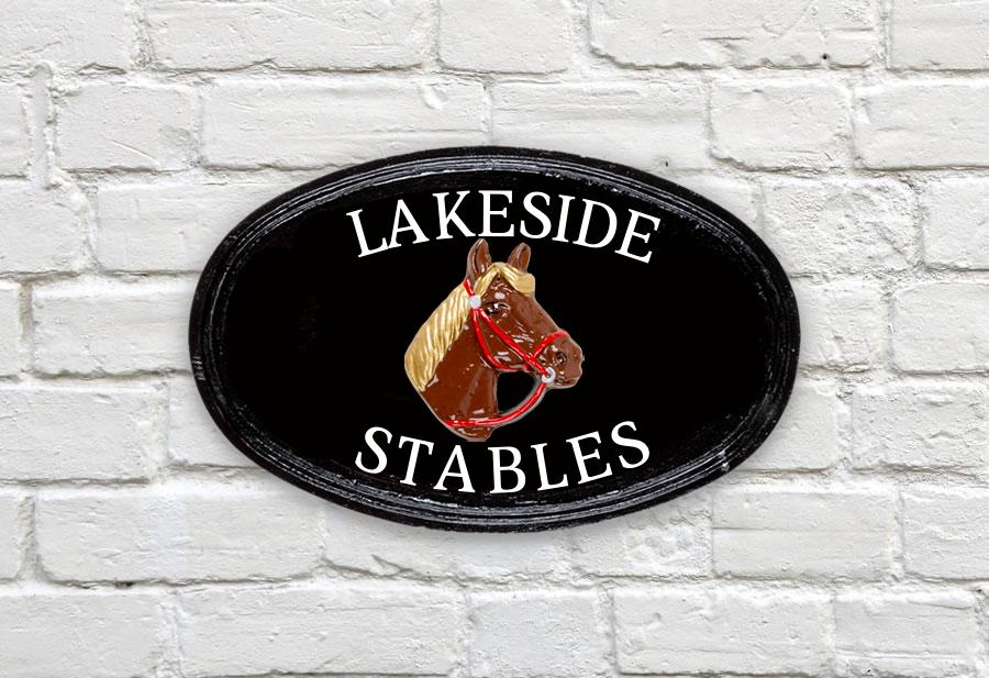 Horse Head Oval House Sign 14" X 9"