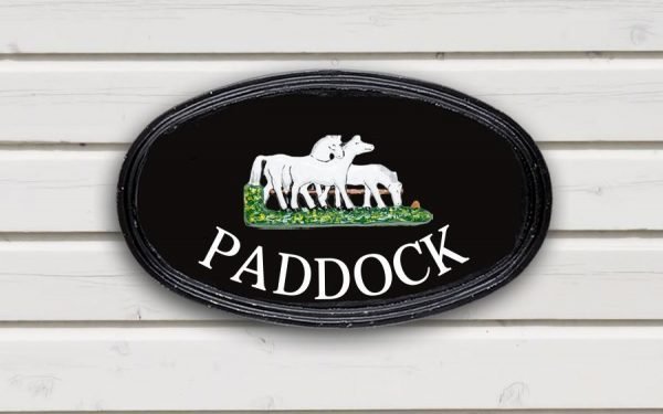Horse Group Oval House Sign 12" X 7"