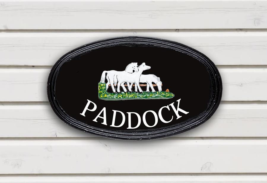 Horse Group Oval House Sign 12" X 7"