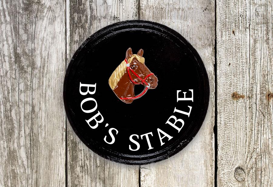 Horse Head Round House Sign 10" Diameter