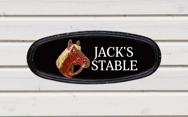 Horse Head Oval House Sign 15" X 6"