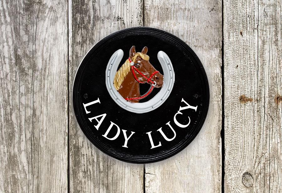 Horse Head in Shoe Round House Sign 9" Diameter