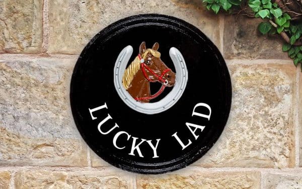 Horse Head in Shoe Round House Sign 10" Diameter