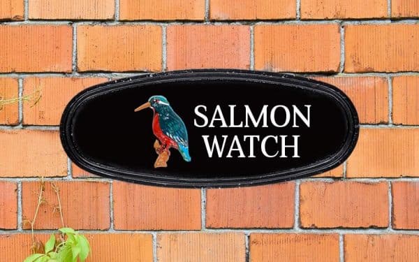 Kingfisher Oval House Sign 15" X 6"