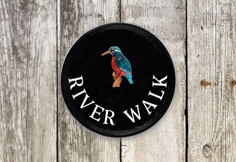 Kingfisher Round House Sign 9" Diameter