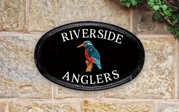 Kingfisher Oval House Sign 14" X 9"