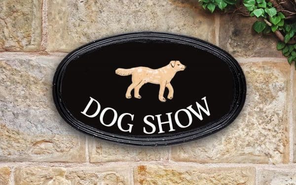 Labrador Oval House Sign 12" X 7"