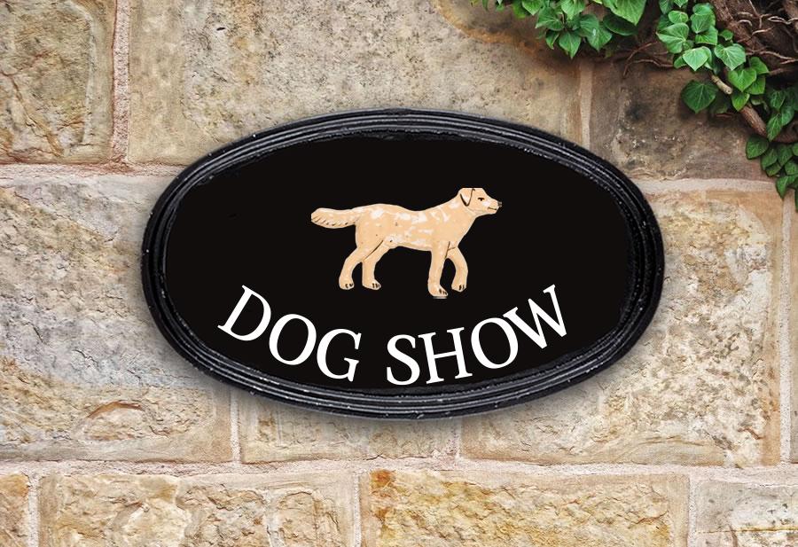 Labrador Oval House Sign 12" X 7"