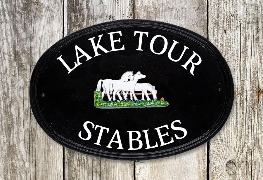 Horse Group Oval House Sign 16" X 11"