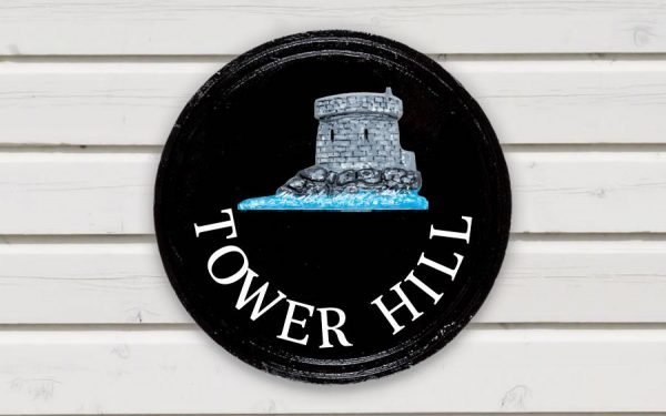 Martello Tower Round House Sign 10" Diameter