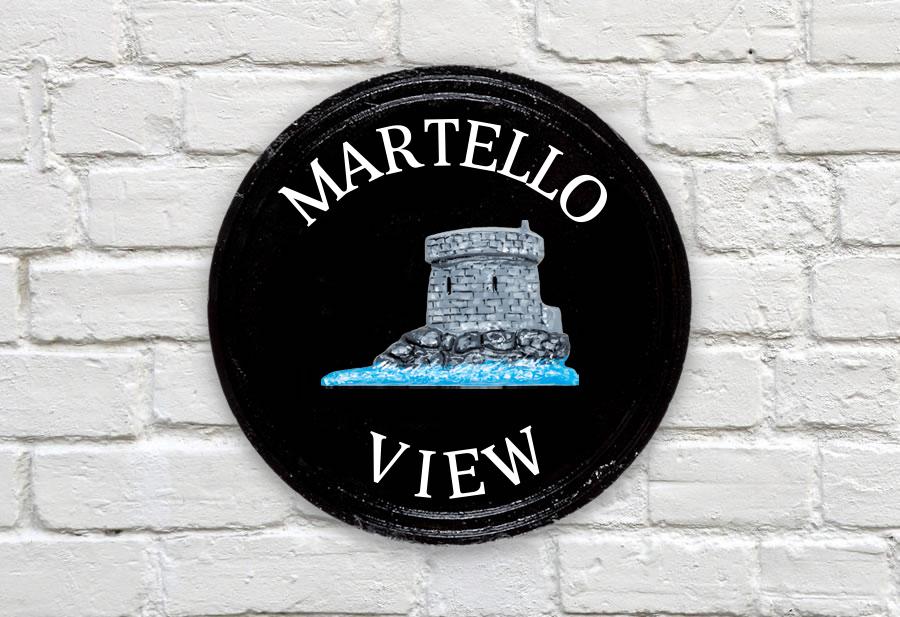 Martello Tower Round House Sign 12" Diameter