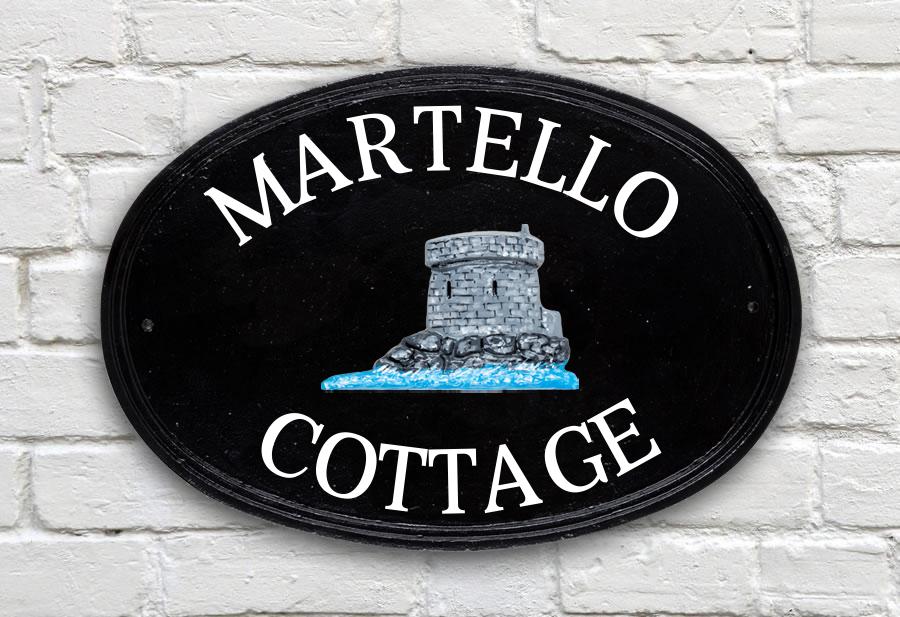 Martello Tower Oval House Sign 16" X 11"