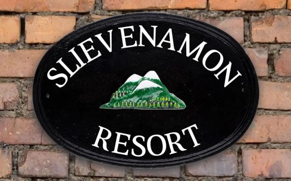 Mountain Range Oval House Sign 16" X 11"