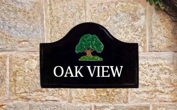 Oak Tree House Sign 12" X 8"
