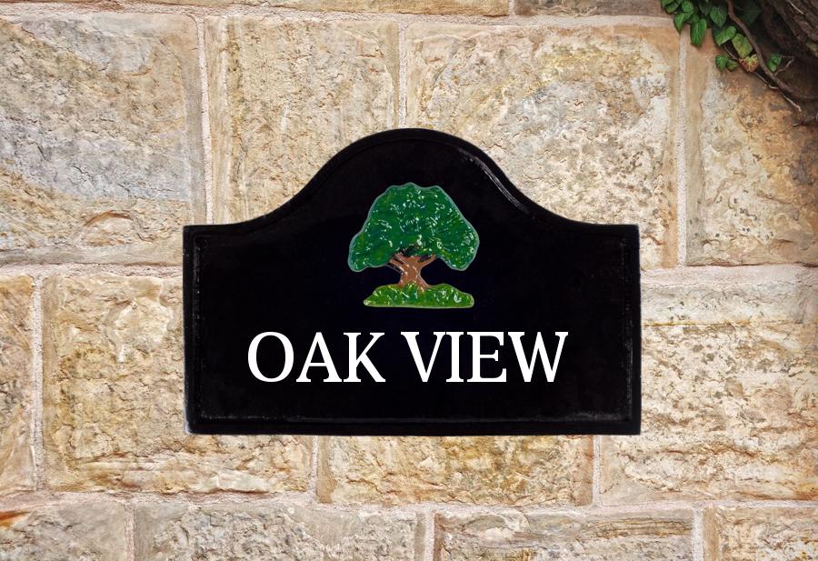 Oak Tree House Sign 12" X 8"