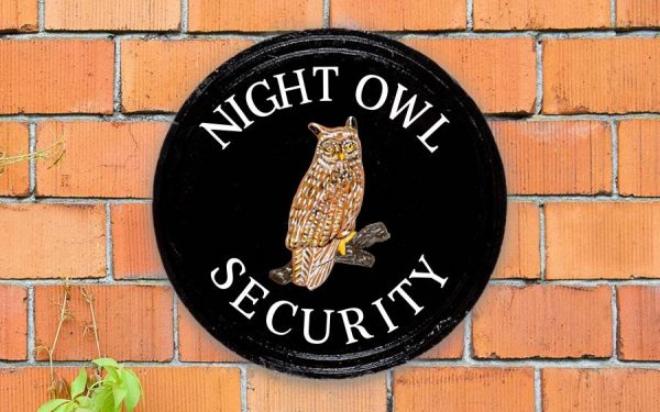 Owl Round House Sign 12" Diameter