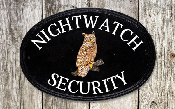 Owl Oval House Sign 16" X 11"