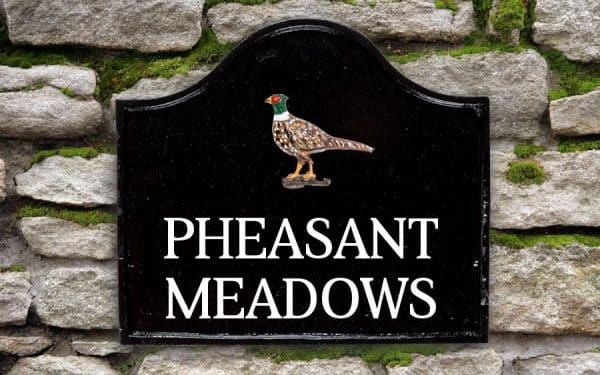 Pheasant House Sign 12" X 11"