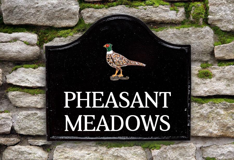 Pheasant House Sign 12" X 11"