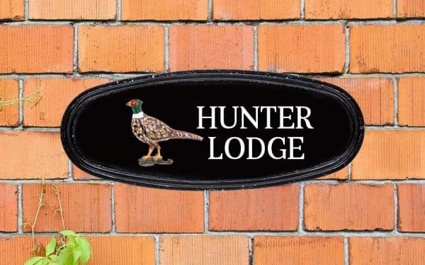 Pheasant Oval House Sign 15" X 6"