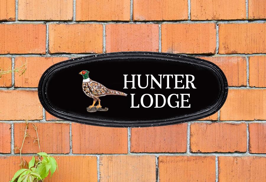 Pheasant Oval House Sign 15" X 6"