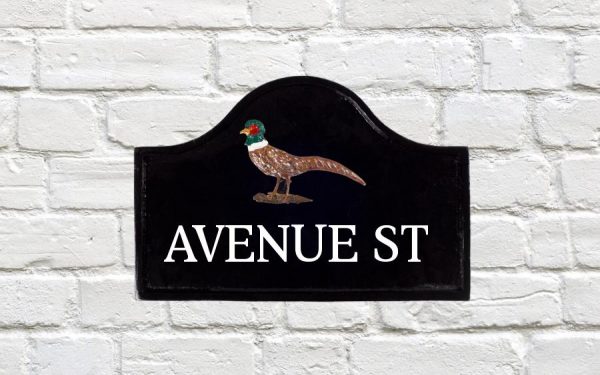 Golden Pheasant Metal Sign 12" X 8"