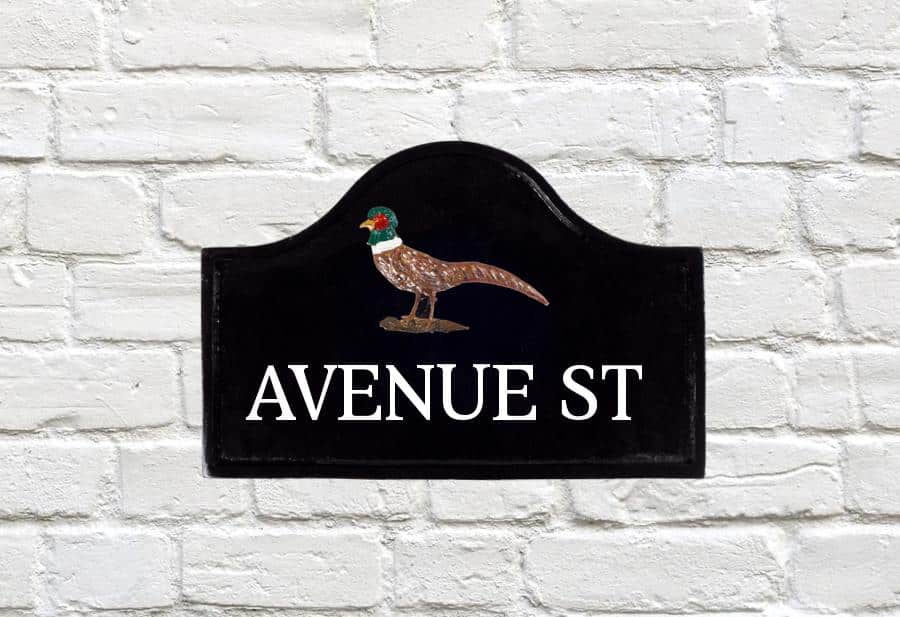 Golden Pheasant Metal Sign 12" X 8"