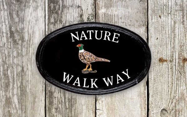 Pheasant Oval House Sign 14" X 9"