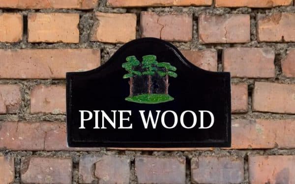 Pine Trees Cast Metal Sign 12" X 8"