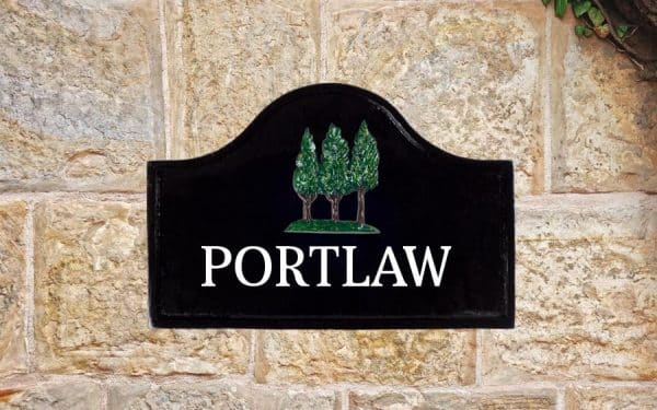 Poplar Trees Cast Metal Sign 12" X 8"