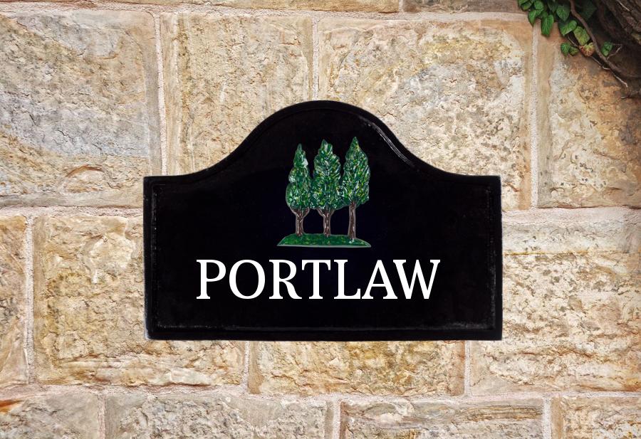 Poplar Trees Cast Metal Sign 12" X 8"