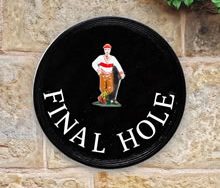 Golfer Round House Sign 9" Diameter