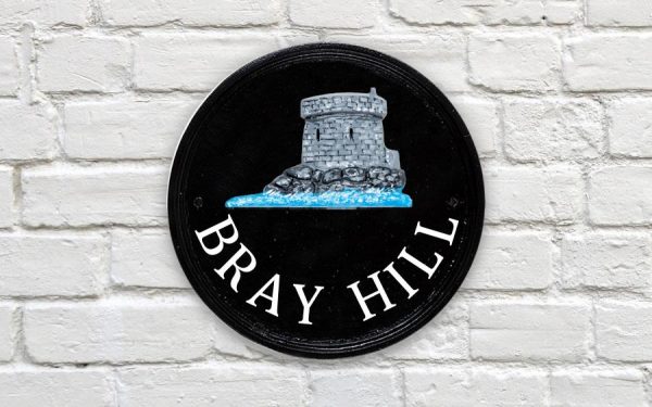 Martello Tower Round House Sign 9" Diameter