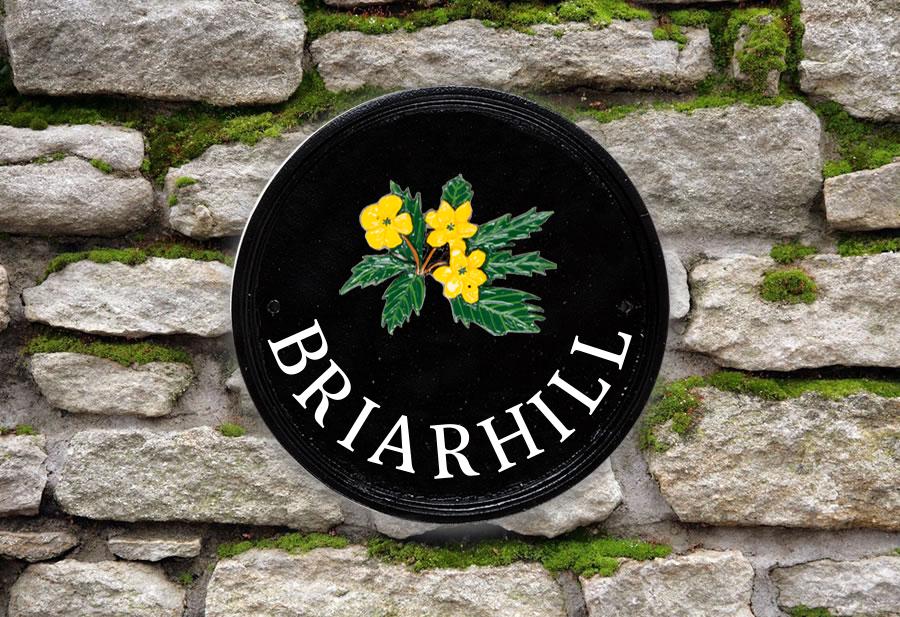 Yellow Wood Round House Sign 9" Diameter