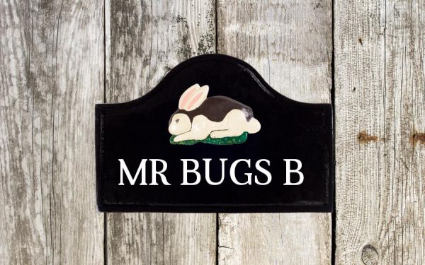 Rabbit Cast Metal Sign 12" X 8"