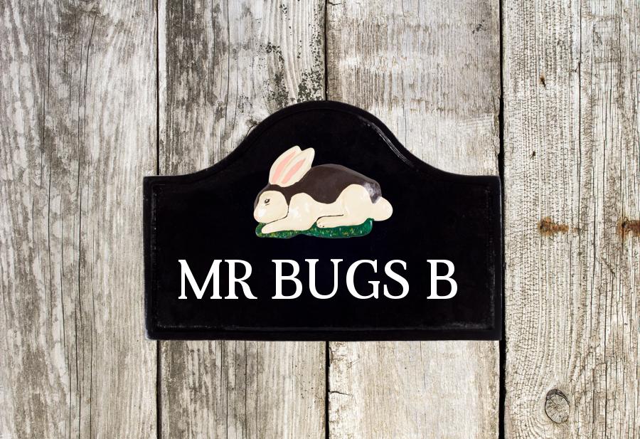 Rabbit Cast Metal Sign 12" X 8"