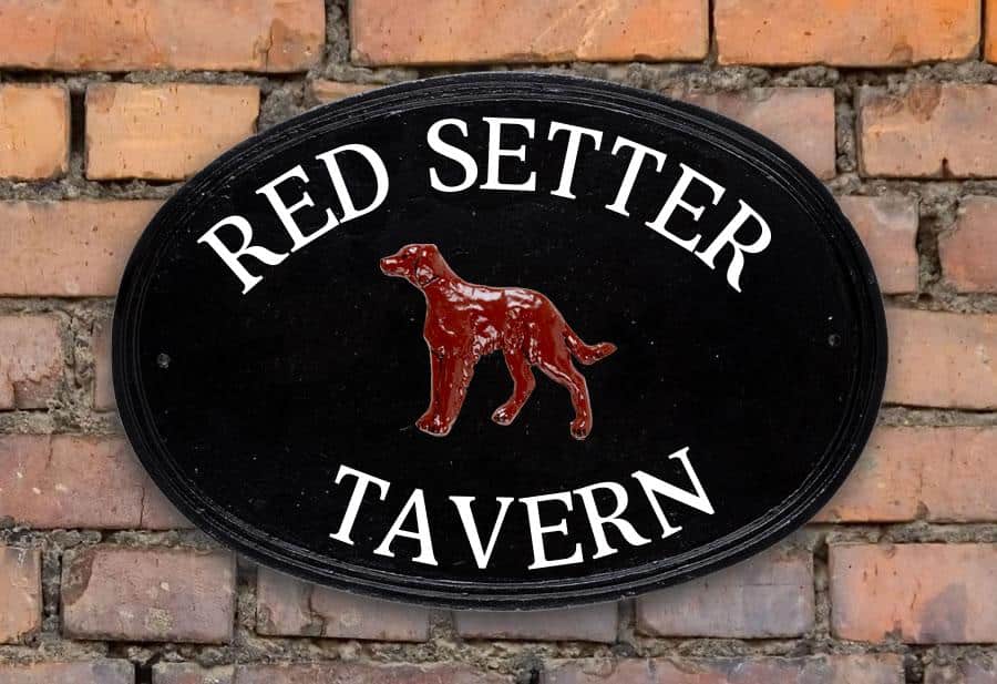 Red Setter Oval House Sign 16" X 11"