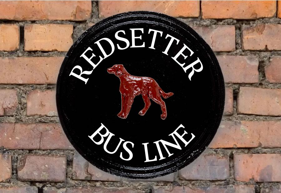 Red Setter Head Round House Sign 14" Diameter