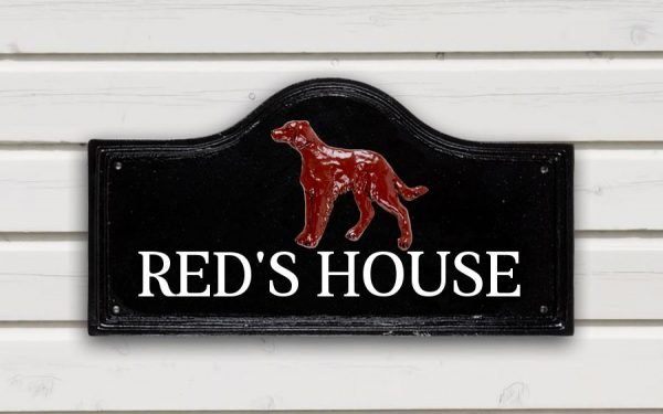 Red Setter Head House Sign 15" X 8"