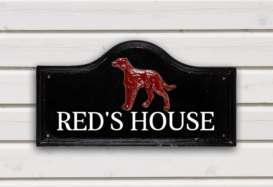 Red Setter Head House Sign 15" X 8"