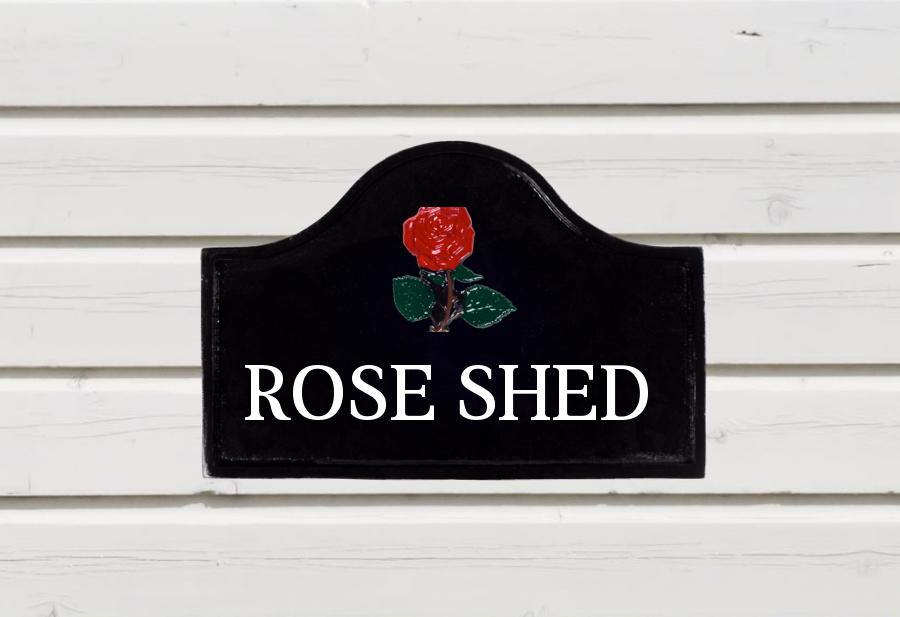 Stem Rose Sign 12" X 8"
