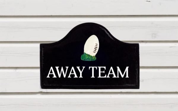 Rugby Ball Sign 12" X 8"
