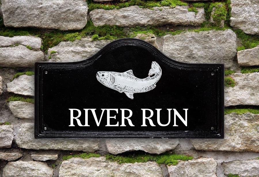 Salmon House Sign 15" X 8"