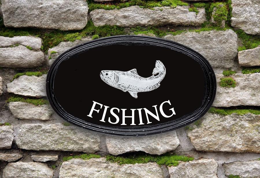 Salmon Oval House Sign 12" X 7"