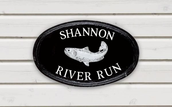 Salmon Oval House Sign 14" X 9"
