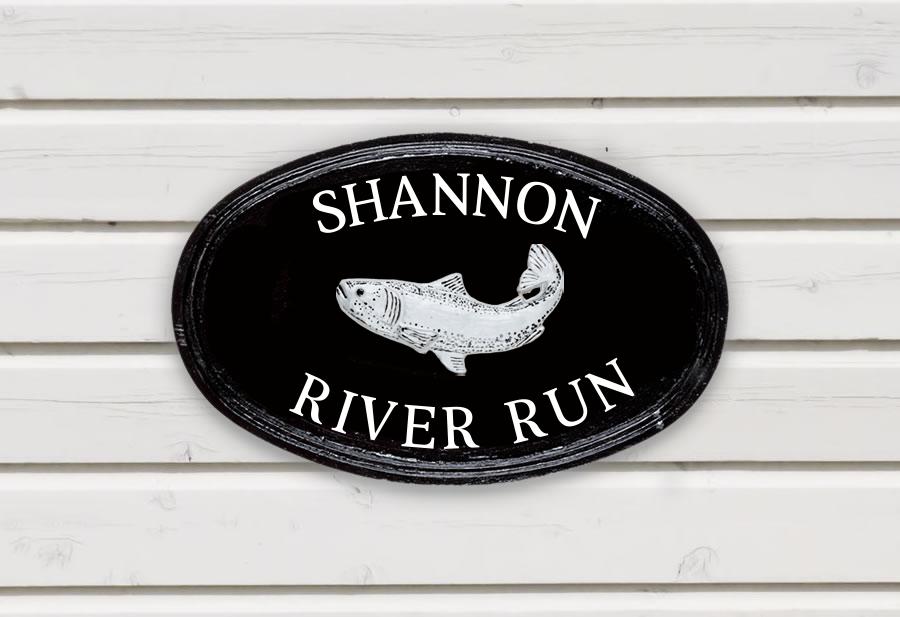 Salmon Oval House Sign 14" X 9"