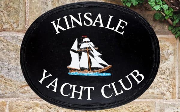 Schooner Oval House Sign 18" X 14"