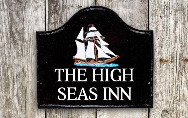 Schooner House Sign 12" X 11"