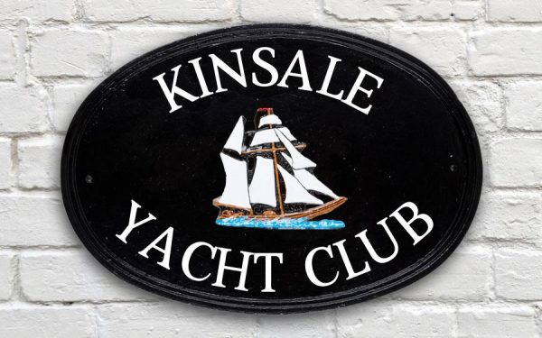 Tall Ship Oval House Sign 16" X 11"